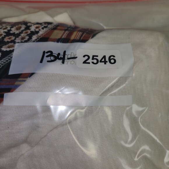 Umgee Womens S  Boho Wrap Style Top With Mixed Print Sleeves  Plaid Tie Hem 2546 - Picture 7 of 7